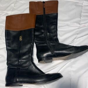 Cole Haan black and brown leather boots, size 7B